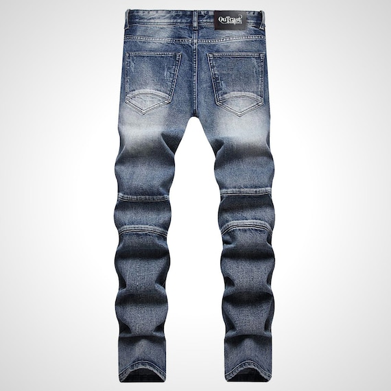 Made To Order Patchworked Portrait Denim Pants - Men - Ready-to-Wear