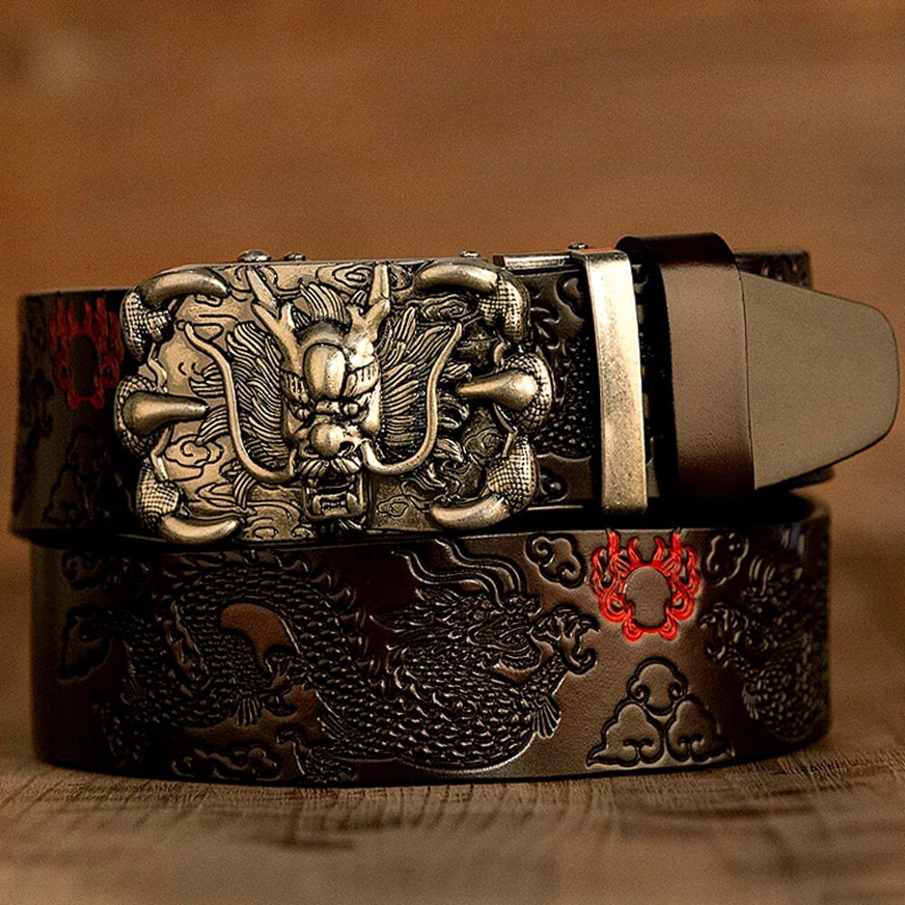 Chinese Dragon Claw Genuine Cow Skin Leather Belt. Three Belt | Etsy