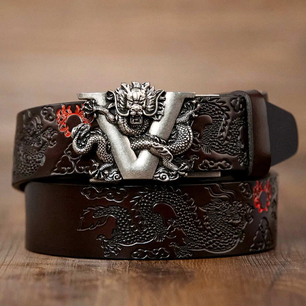 Chinese Dragon Genuine Cow Skin Leather Belt. Three Belt - Etsy UK
