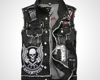 black denim vest men