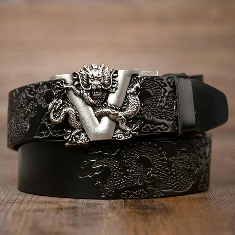 Chinese Dragon Genuine Cow Skin Leather Belt. Three Belt - Etsy