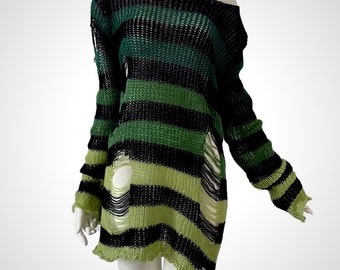 Lightweight Broken Faery Grunge Pullover. One Size. Six Colour Blends. Style: Goth, Punk, Dark Soul, Emo, Hippy, Street Urchin.