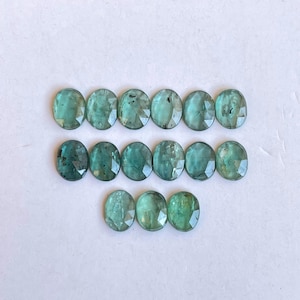 Natural Emerald Green kyanite Faceted rosecut loose gemstone for Jewelry making 15pcs lot