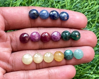 Lote de 16 piedras preciosas naturales de zafiro multitallado en rosa para la fabricación de joyas. Piedra de alta calidad.