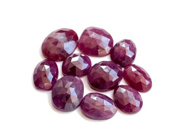 Lote de piedras preciosas de rubí y zafiro natural de talla rosa para la fabricación de joyas, piedra de primera calidad.
