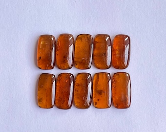 Natural Orange kyanite flatback cabochon gemstone for Jewelry making