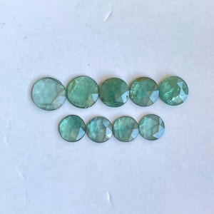 Natural Emerald Green kyanite Faceted rosecut loose gemstone for Jewelry making 9pcs lot