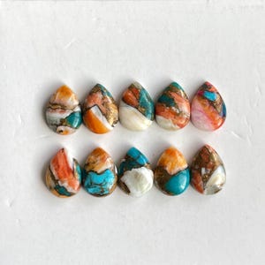 Natural Oyster Copper Turquoise Cabochon loose Gemstone 10pcs lot for Jewelry Making