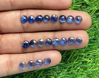 Natural Blue kyanite rosecut gemstone for Jewelry making round shape 20pcs lot