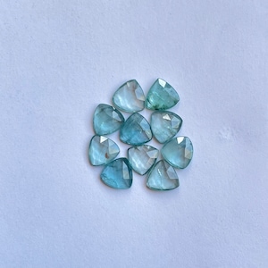 Natural Aqua kyanite rosecut gemstone for Jewelry making 10pcs  lot