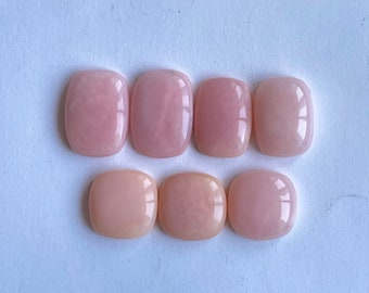 Natural Pink Opal cabochon gemstone flat back smooth cabochon loose gemstone 7pcs lot for Jewelry making