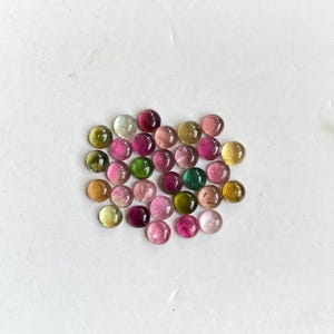 Natural Multi Tourmaline Cabochon Round Tourmaline  Loose Gemstone for Jewelry making 30pcs lot 5 mm