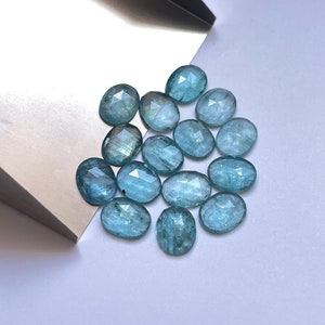 Natural Aqua kyanite rosecut gemstone for Jewelry making 15 pcs  lot