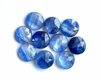 Natural Blue kyanite rosecut gemstone round shape for Jewelry making 8mm 10pcs lot