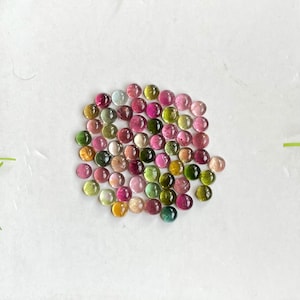 Natural Multi Tourmaline Cabochon Round Tourmaline  Loose Gemstone for Jewelry making 60pcs lot 4 to 4.5 mm