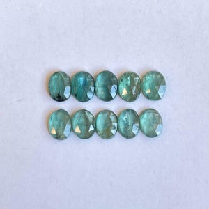 Natural Emerald Green kyanite Faceted rosecut loose gemstone for Jewelry making 10pcs lot