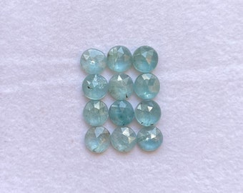 Natural Aqua kyanite rosecut gemstone for Jewelry making round shape 8mm 12pcs  lot