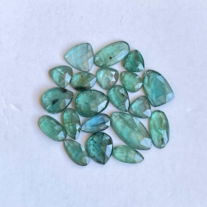 Natural Emerald Green kyanite Faceted rosecut loose gemstone for Jewelry making 20pcs lot
