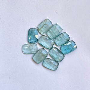 Natural Aqua kyanite rosecut gemstone for Jewelry making 10pcs  lot