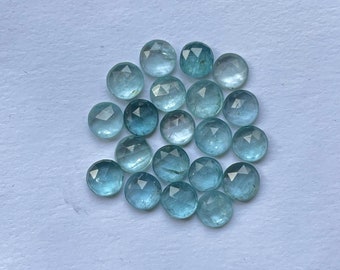 Natural Aqua kyanite rosecut gemstone for Jewelry making round shape 6mm 20pcs lot