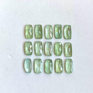 Natural mint Green kyanite Faceted rosecut loose gemstone for Jewelry making 15pcs lot