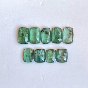 Natural Emerald Green kyanite Faceted rosecut loose gemstone for Jewelry making 9pcs lot