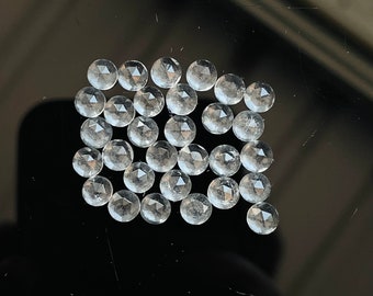30 pcs Pierres précieuses à facettes en cristal naturel rose pour la fabrication de bijoux, lot rond