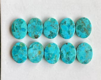 Mohava Turquoise Oval Cabochon 12x16MM loose smooth polished Mohave turquoise Gemstone lot for Jewelry Making
