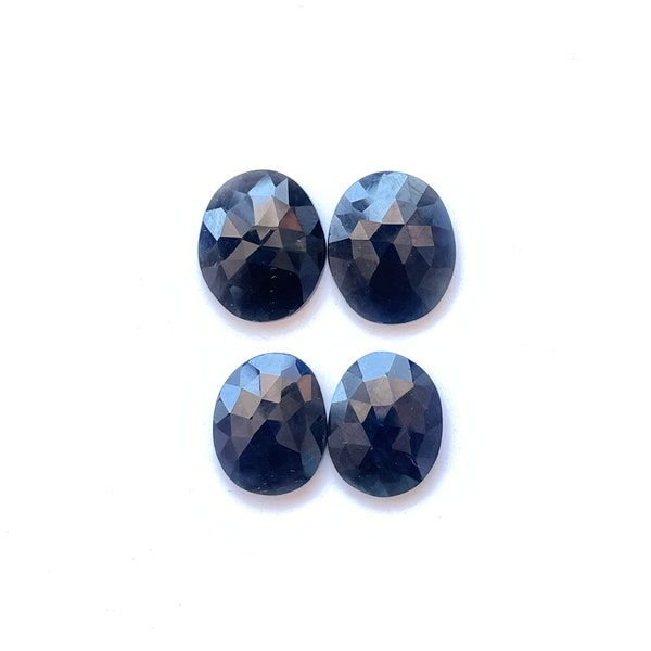 Natural Blue Sapphire rosecut gemstone 2 matching pair for Jewelry making top quality stone