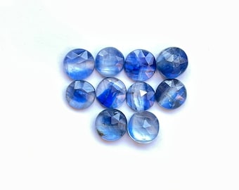 Natural Blue kyanite rosecut gemstone round shape for Jewelry making 8mm 10pcs lot