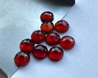 Natural Hessonite Orange Garnet rosecut ,flatback Rosecut Gemstone 10Pcs Lot for Jewelry making.