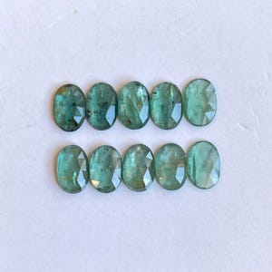 Natural Emerald Green kyanite Faceted rosecut loose gemstone for Jewelry making 10pcs lot