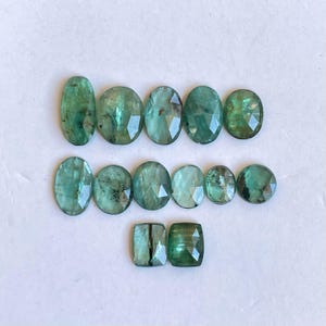 Natural Emerald Green kyanite Faceted rosecut loose gemstone for Jewelry making 13pcs lot