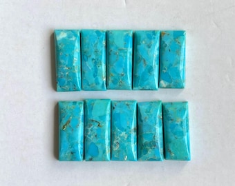 Mohava Turquoise rectangle Cabochon 18x8MM loose smooth polished Mohave turquoise Gemstone lot for Jewelry Making