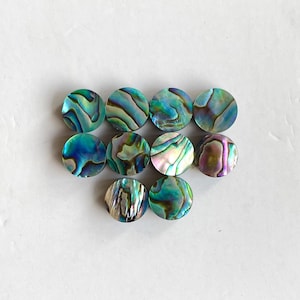Abalone Shell Round Shape Cabochon loose gemstone flat back Cabochon for Jewelry making 10pcs lot