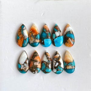 Natural Oyster Copper Turquoise Cabochon loose Gemstone  10pcs lot for Jewelry Making