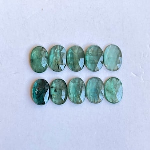 Natural Emerald Green kyanite Faceted rosecut loose gemstone for Jewelry making 10pcs lot