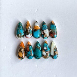 Natural Oyster Copper Turquoise Cabochon loose Gemstone 10pcs lot for Jewelry Making
