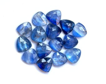 Natural Blue kyanite rosecut gemstone trillion shape for Jewelry making 8mm 15pcs lot