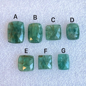 Natural Emerald Green kyanite Faceted rosecut loose gemstone for Jewelry making lot