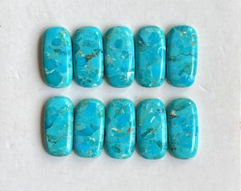 Mohava Turquoise cushion Cabochon 20x10MM loose smooth polished Mohave turquoise Gemstone lot for Jewelry Making