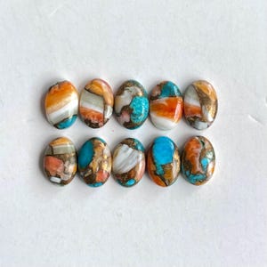 Natural Oyster Copper Turquoise Cabochon loose Gemstone 10pcs lot for Jewelry Making
