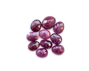 Lote de piedras preciosas de rubí y zafiro natural de talla rosa para la fabricación de joyas, piedra de primera calidad.