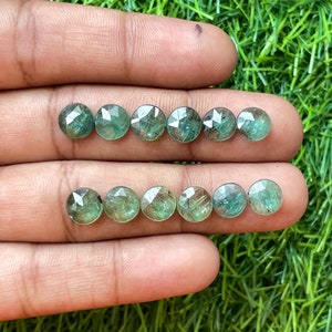 Natural Emerald green kyanite rosecut gemstone for Jewelry making round shape 8mm 12pcs lot