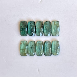 Natural Emerald Green kyanite Faceted rosecut loose gemstone for Jewelry making 10pcs lot