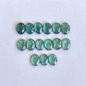 Natural Emerald Green kyanite Faceted rosecut loose gemstone for Jewelry making 15pcs lot