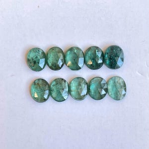 Natural Emerald Green kyanite Faceted rosecut loose gemstone for Jewelry making 10pcs lot