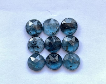 Natural indigo kyanite rosecut gemstone round shape for Jewelry making 8mm 9pcs lot