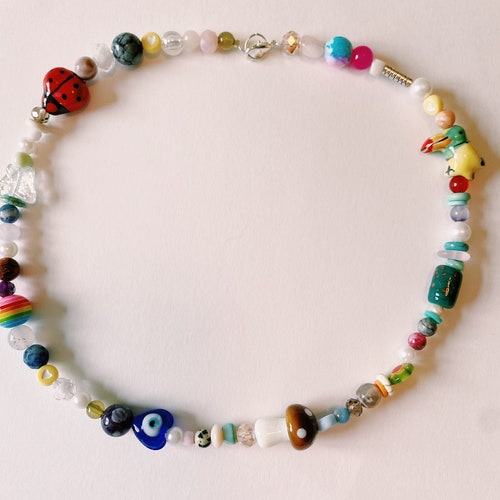 Random Beaded Choker Martha Calvo Dupe 