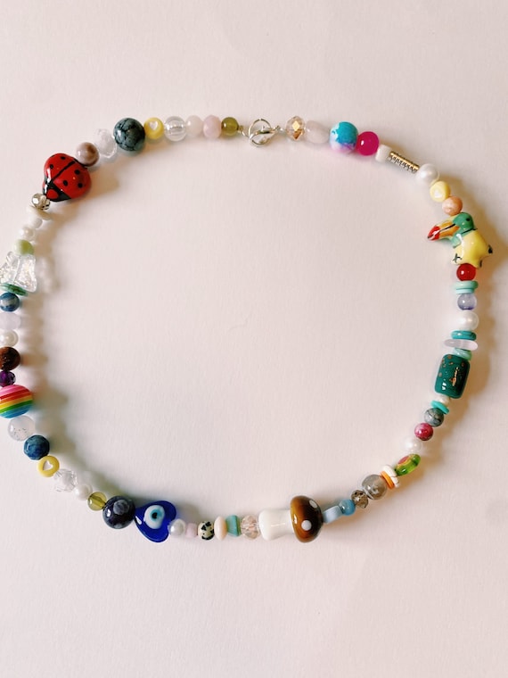 Random Beaded Choker Martha Calvo Dupe 